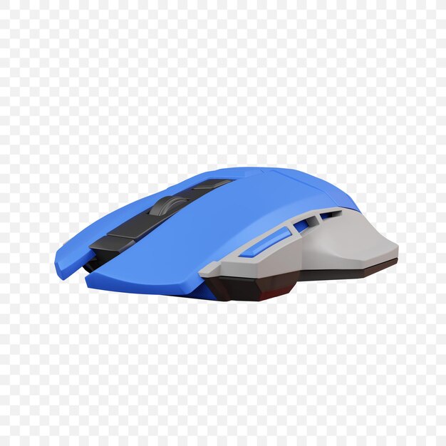 Ikona bezprzewodowej myszy do gier komputerowych Izolowana ilustracja renderowania 3d