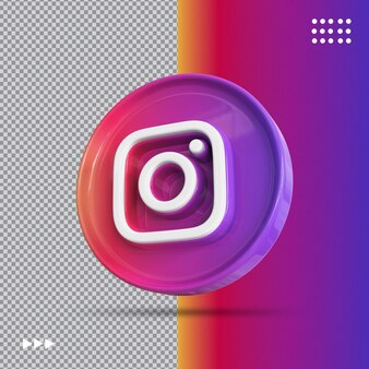 Ikona instagramu 3d koncepcja mediów społecznościowych