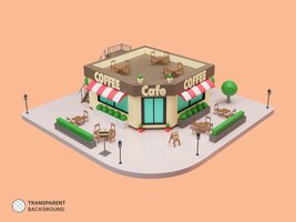 Bezpłatny plik PSD ikona kawiarni na białym tle renderowania 3d ilustracja