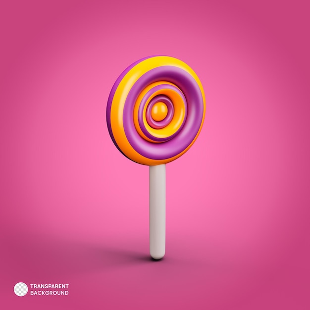 Bezpłatny plik PSD ikona lollipop izolowana ilustracja renderowania 3d