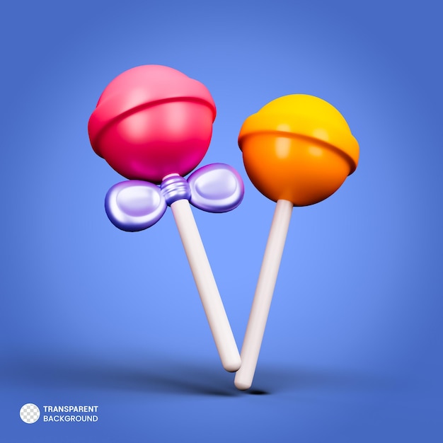 Ikona Lollipop Izolowana Ilustracja Renderowania 3d