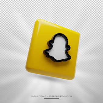 Ikona mediów społecznościowych renderowania 3d na snapchacie