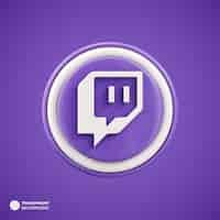 Bezpłatny plik PSD ikona mediów społecznościowych twitch na białym tle