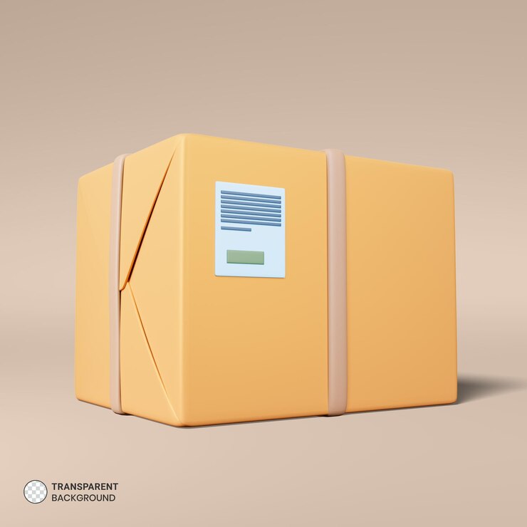 Bezpłatny plik PSD ikona pudełka dostawy paczki papieru izolowany render 3d ilustracja
