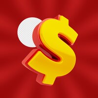 Bezpłatny plik PSD ikona z symbolem pieniędzy w realistycznym renderowaniu 3d