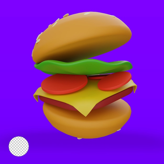 Ilustracja 3d Burgera