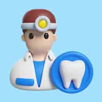 Bezpłatny plik PSD ilustracja 3d dla stomatologii i stomatologii