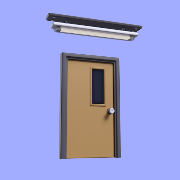 Bezpłatny plik PSD ilustracja 3d drzwi do klasy