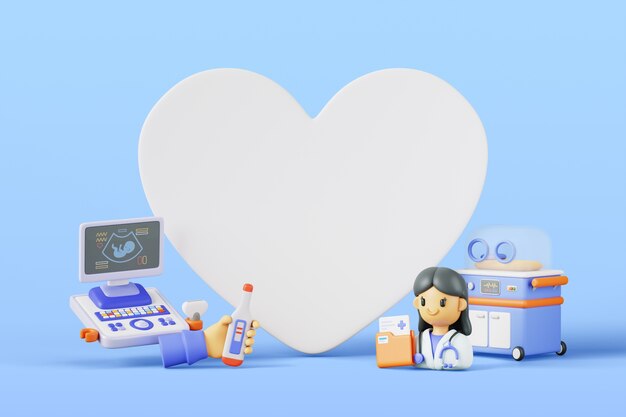 Ilustracja 3d z pustymi banerami sprzedaży medycznej i farmaceutycznej