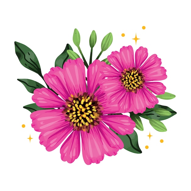 Bezpłatny plik PSD ilustracja akwarela kwiaty
