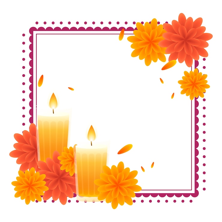 Bezpłatny plik PSD ilustracja dia de muertos z ramą liści