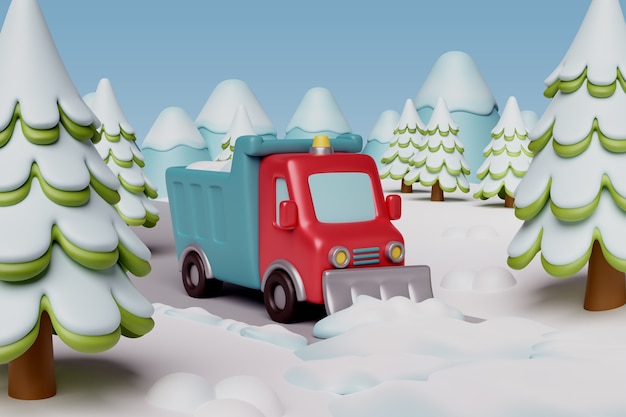 Bezpłatny plik PSD ilustracja krajobrazu zimowego