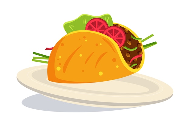 Ilustracja meksykańskiego taco