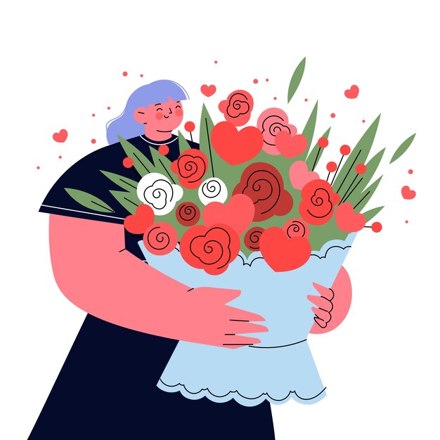 Ilustracja miłości płaskiego projektu