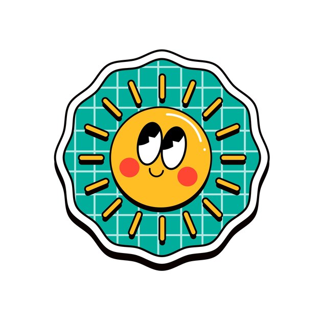 Ilustracja naklejki retro kreskówka