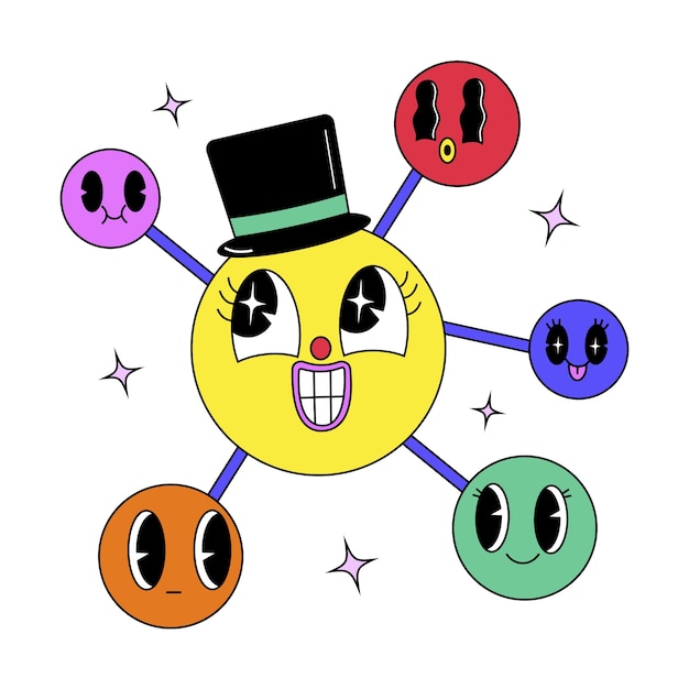 Ilustracja naklejki w mediach społecznościowych odizolowana