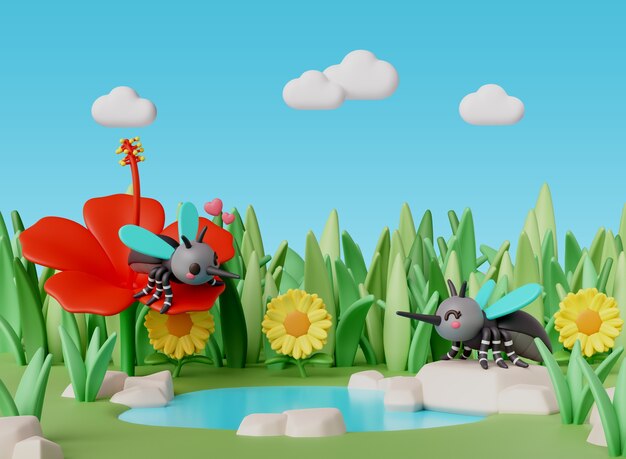 Ilustracja przyrody i robaków