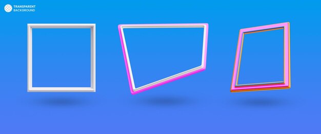 Ilustracja renderowania 3d ramki profilu w mediach społecznościowych