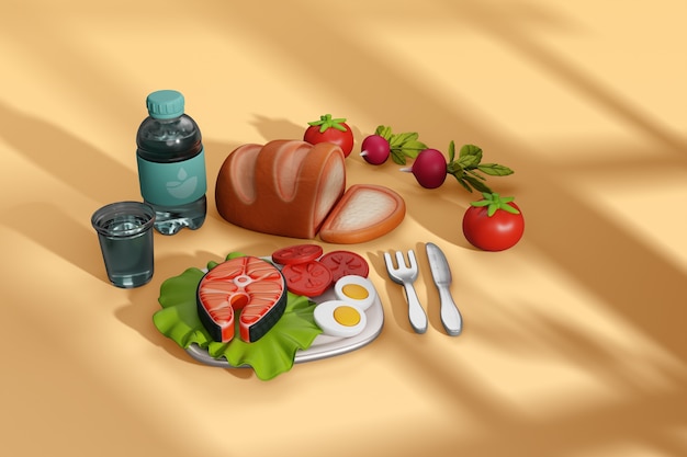 Ilustracja żywieniowa martwej natury
