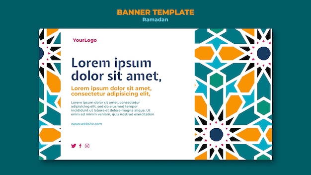 Bezpłatny plik PSD ilustrowany szablon banera wydarzenia ramadan