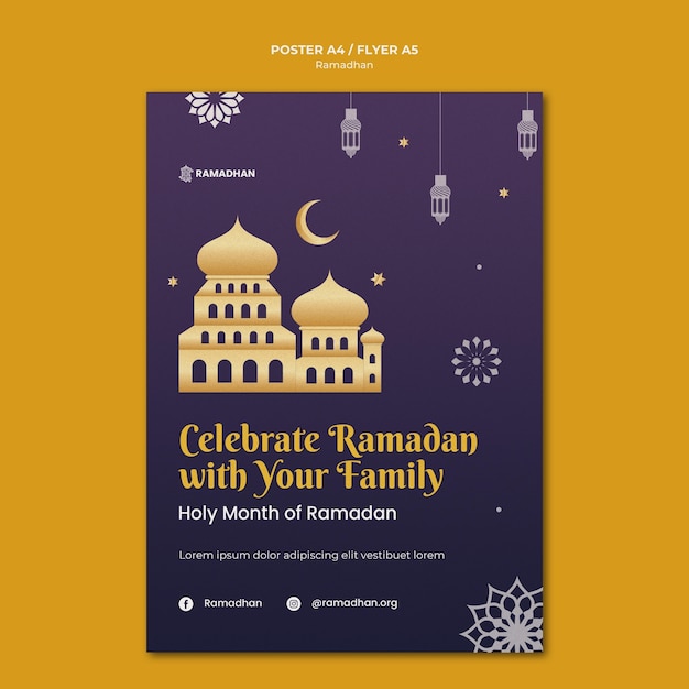 Ilustrowany Szablon Wydruku Ramadan Kareem