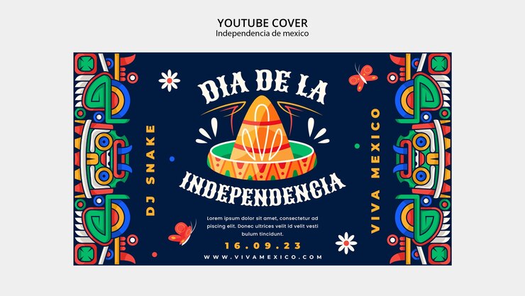 Bezpłatny plik PSD independencia de méxico okładka na youtube