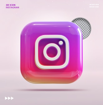 Instagram ikona mediów społecznościowych koncepcja renderowania 3d