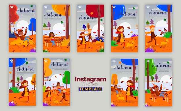 Bezpłatny plik PSD jesienne koncepcje na instagramie