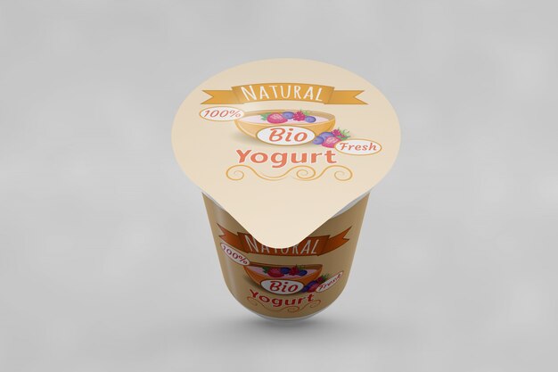 Jogurt opakowania mockup