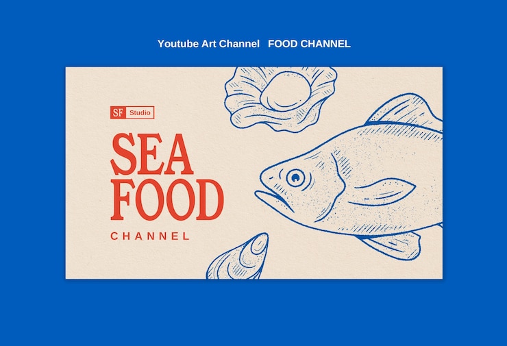 Bezpłatny plik PSD kanał gastronomiczny youtube