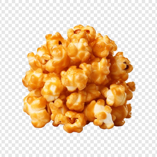 Karmelowy Popcorn Z Kukurydzy Na Przezroczystym Tle