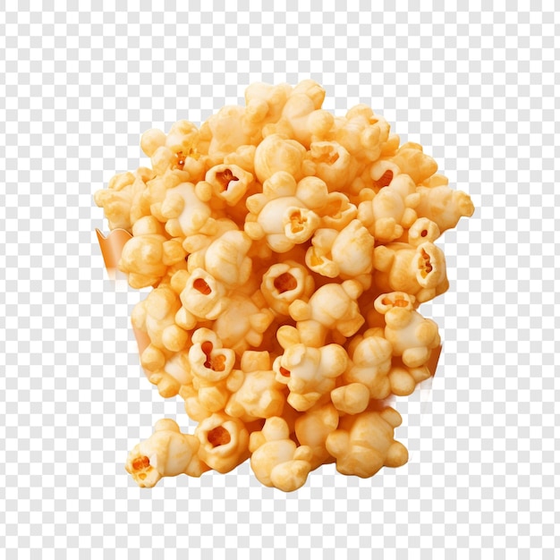 Karmelowy Popcorn Z Kukurydzy Na Przezroczystym Tle
