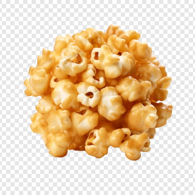 Bezpłatny plik PSD karmelowy popcorn z kukurydzy na przezroczystym tle