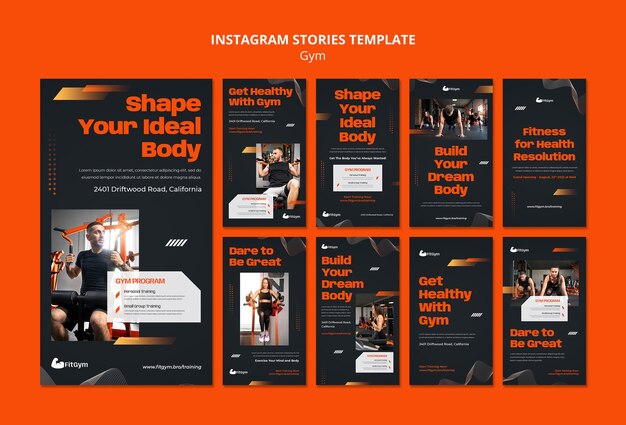 Kolekcja historii siłowni i fitnessu na Instagramie