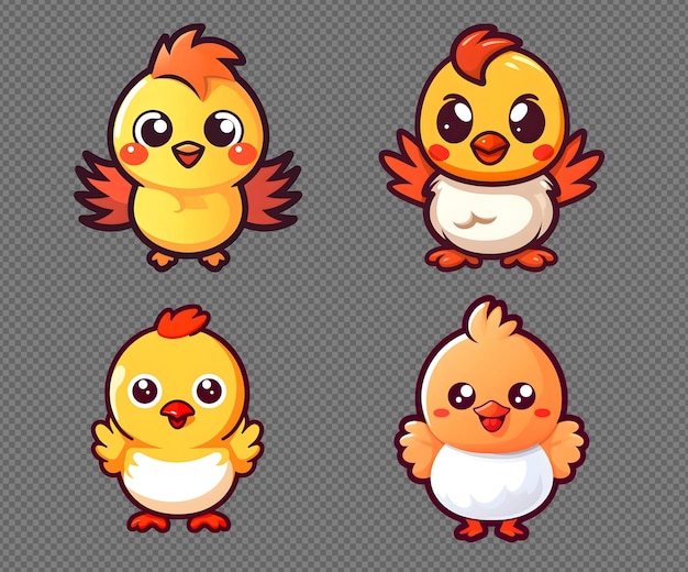 Kolekcja Logo Psd Maskotki Little Chick