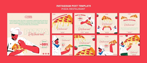 Kolekcja Postów Na Instagramie Dla Restauracji Pizzerii