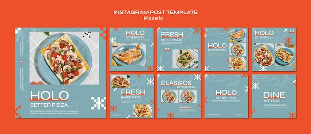 Kolekcja Postów Na Instagramie Dla Włoskiej Pizzerii