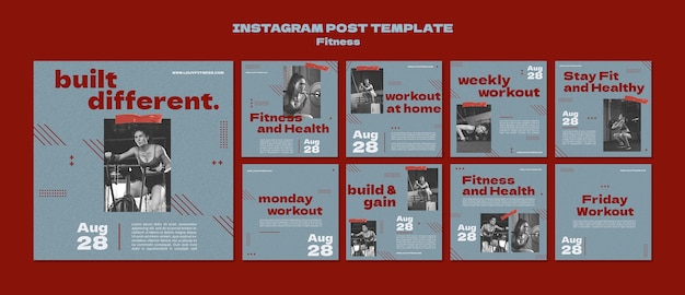 Kolekcja Postów Na Instagramie Fitness I Zdrowia