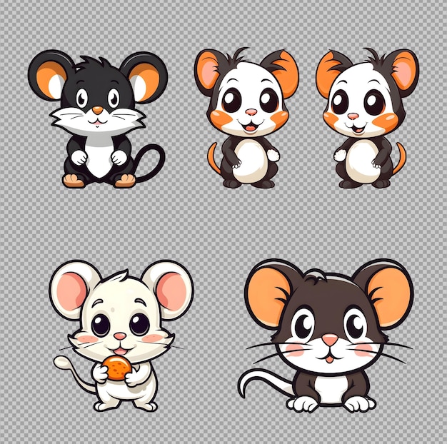 Bezpłatny plik PSD kolekcja uroczych myszy.