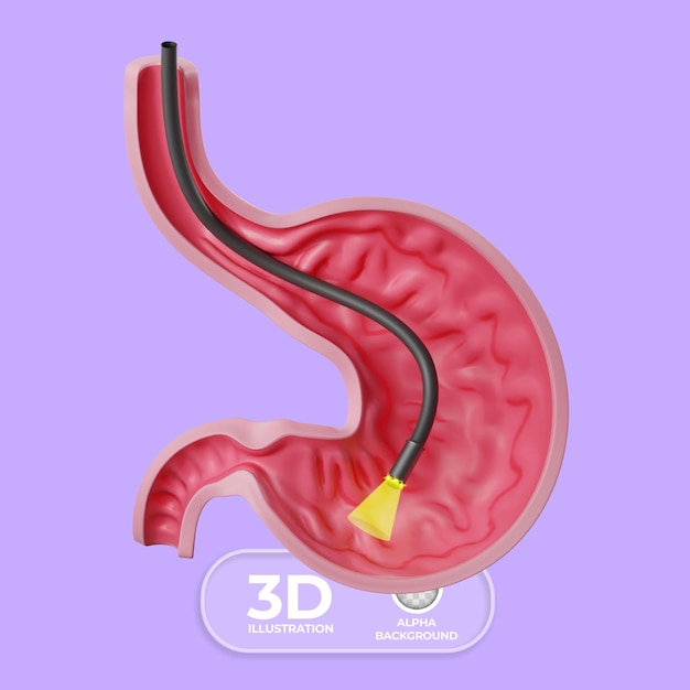 Kolonoskopia test żołądka ilustracja 3d