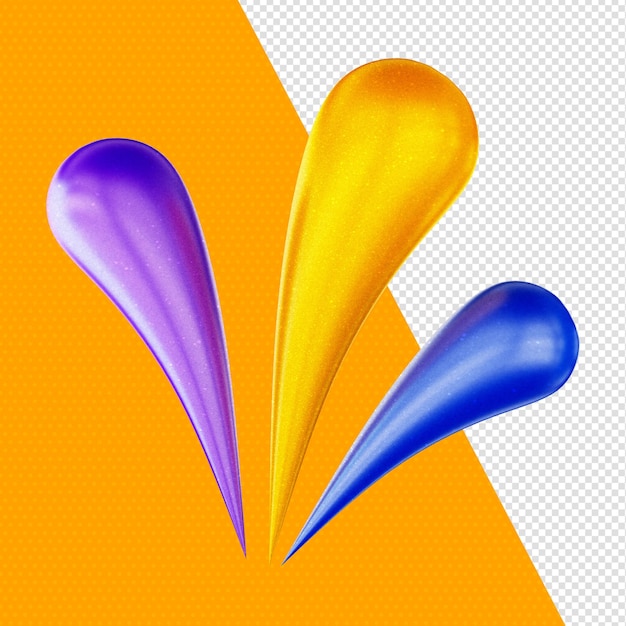 Bezpłatny plik PSD kolorowe elementy karnawału 3d render