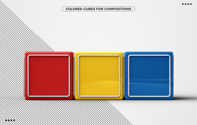Bezpłatny plik PSD kolorowe kostki 3d do komponowania