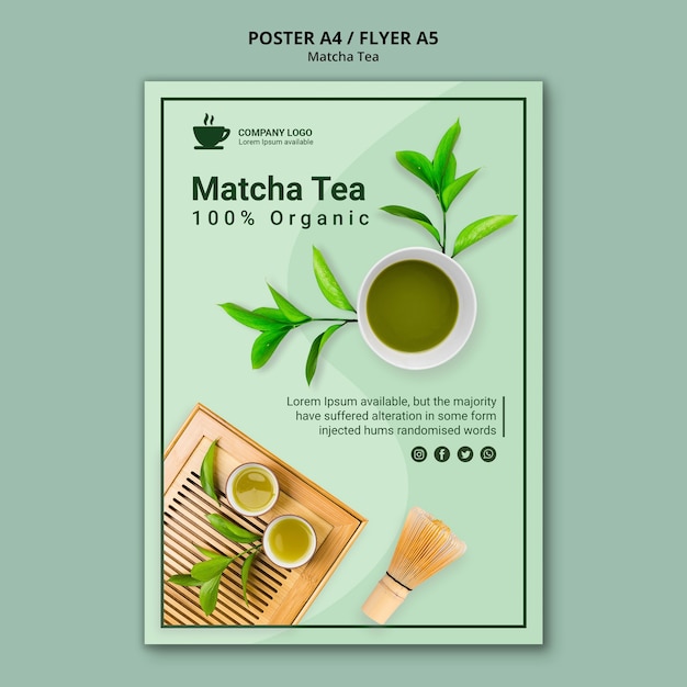 Koncepcja Herbaty Matcha Na Plakat