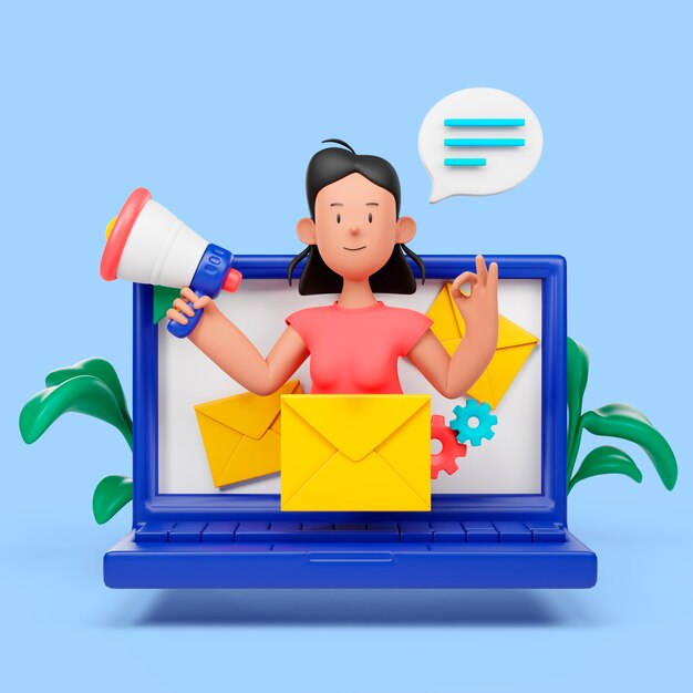 Koncepcja marketingowa z laptopem