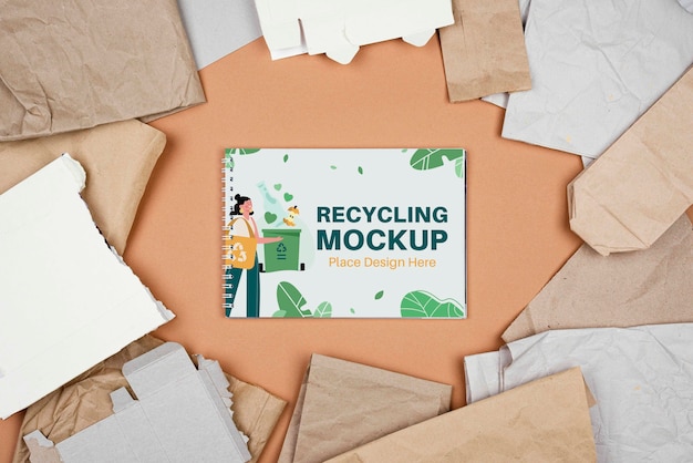 Koncepcja recyklingu z papierowymi śmieciami