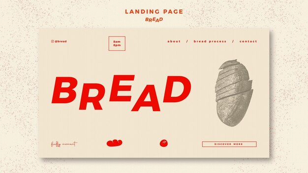 Bezpłatny plik PSD koncepcja strony docelowej chleba
