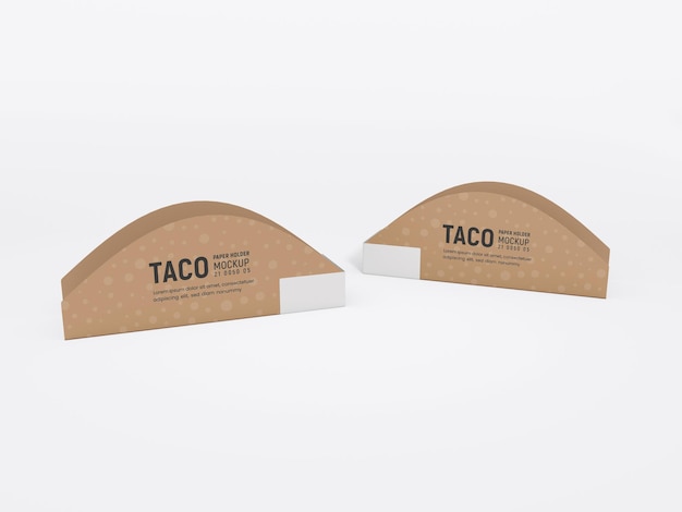 Bezpłatny plik PSD kraft paper taco holder opakowanie makieta