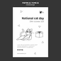 Bezpłatny plik PSD krajowa ulotka z okazji dnia kota