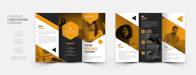 Bezpłatny plik PSD kreatywny biznesowy szablon broszury trifold