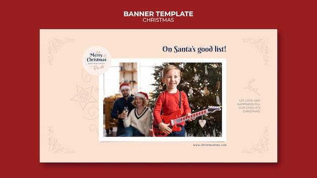 Bezpłatny plik PSD kreatywny świąteczny szablon poziomy baner świąteczny
